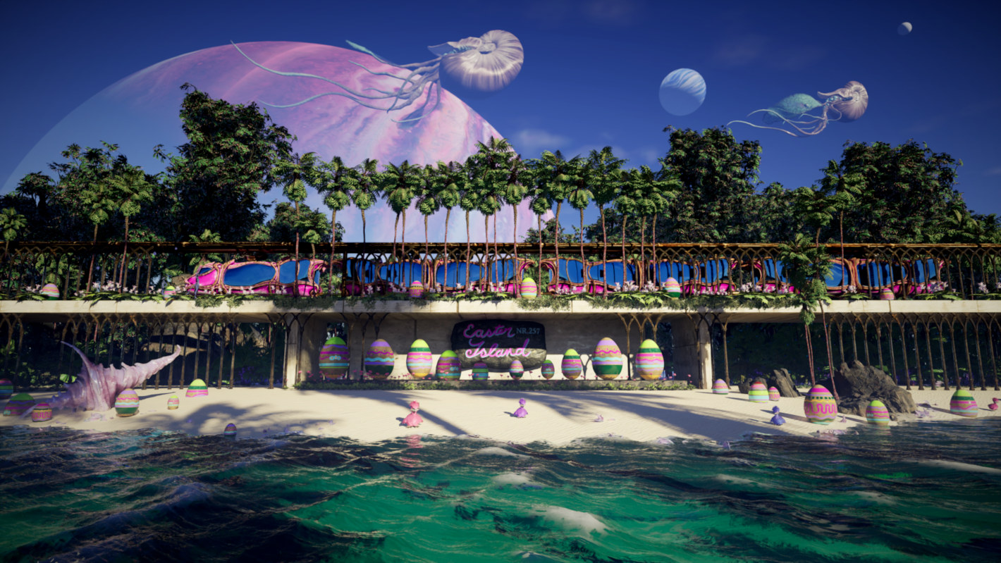 Hiker crossing a rocky stream